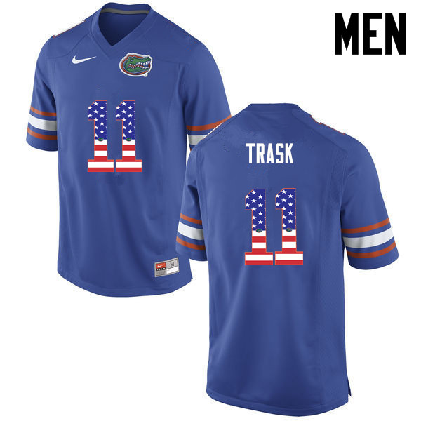 Men Florida Gators #11 Kyle Trask College Football USA Flag Fashion Jerseys-Blue